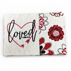 Hand Crafted Mug Rug Coaster Embroidered Cotton Fabric Padded Absorbs Liquid